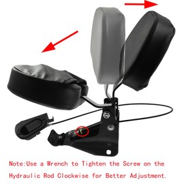 HDBUBALUS Adjustable Rider Backrest Detachable Driver Backrest Pad w/Mounting Kit Fit for Harley Touring Road King Street Glide Road Glide Electra Glide CVO FLHTK FLTRT 2009-2025 Black Arm