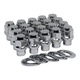 20 ET Bulge Conical Lug Nuts 14mmx1.50 with Center Washers 5/16" Shank 0.62" Dia 1.4" Length
