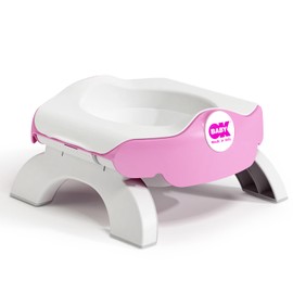 OKBaby Roady 3-in-1 Potty, Travel Potty and Toilet Training Seat, White/Pink