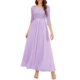 Wedtrend Women's Bridesmaid Dresses Long Formal Gown Spring Wedding Guest Dress Elegant Mother of Bridal Dress Vintage Prom Dress WT0312Lavender2XL