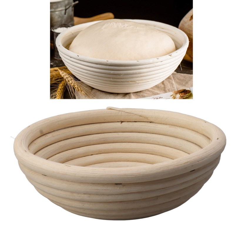 Round Bread Proofing Basket with Liner Cloth Dough Rising Rattan