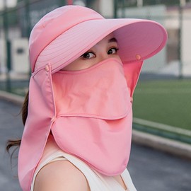 JOMA-E Shop Gardening Hat, Farm Hat, Sun Visor, UV Protection, Wide Brim, Folding, UV Protection, Sunshade, Neck Guard, Stylish Hat, Face Cover, Farming, Gardening, Outdoor, Fishing, 4-Way Cap,