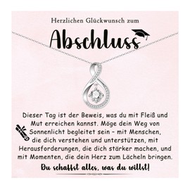 wynn's Abschluss Geschenk für Mädchen, Infinity Kette Geschenk zum Abschluss Schulabschluss Abi Abitur Bachelor Master für Mädchen Teenager Tochter Enkelin Nichte Schwester Freundin mit Geschenkbox