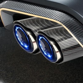 Exhaust Tips - LED Lighted Exhaust Pipe,Muffler Tip, Flame Tailpipe for Driving Car Modification Racing Women Men Truck
