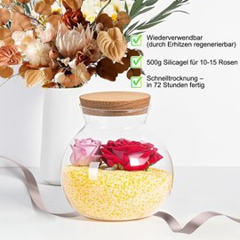 CAMPFOLKS Silica Gel Flower Drying 500 g - Silica Gel Flowers Drying with Moisture Indicator - Regenerable Silica Desiccant - Flowers Preserving & Drying Granules with Silica Balls