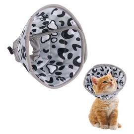 Dcsfadq Cat Collar Soft for Wound Protection Lick Prevention, Adjustable Cat Collar Protective Collar, After Surgery Collar for Cats, Small Dogs (Grey, S)