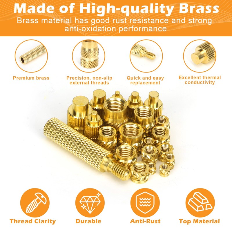 YOMKILU 367-Piece Threaded Insert Set, M2 M2.5 M3 M4 M5