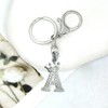 Initial Keychain Silver Rhinestone Initial Bag Charms for Handbags Purse
