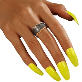 Crymystal Bohemian Style Schwarzer offener Ring für Frauen Vintage Schlangenknöchel Stapelringe Emaille glasierter Zeigefingerring Gold Unregelmäßiger Ring Schmuck für Teenager Mädchen Geschenk