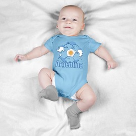 Purple Print House Argentina Flag Football Babygrow Argentinian Soccer Fútbol Tournament Supporters 2022 Baby Gifts for Boys Girls, 6-12 Months, Light Blue