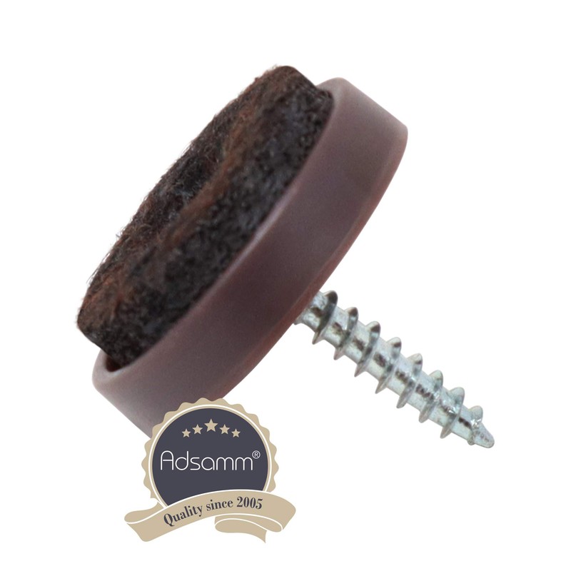 Adsamm® 16 x felt glides with screw / brown /