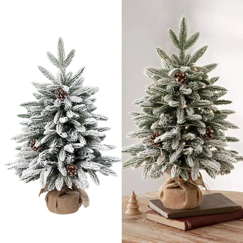 New Delicate 45cm Snow Flocked Xmas Tree For Office And