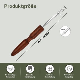MASPHY Uncinetto in legno, ago da pesca, ago dritto per la produzione di tappeti, extension per capelli e progetti artigianali – Tipo 3