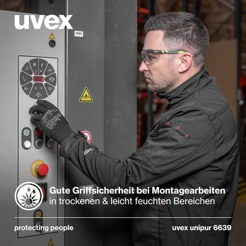 10 Pairs of Uvex Unipur 6639 Protective Work Gloves with