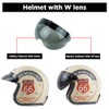 Bticx Universal 3-snap Retro Helmet Visor Windproof Sun Half Face