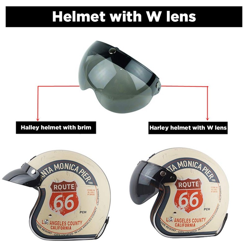 Bticx Universal 3-snap Retro Helmet Visor Windproof Sun Half Face