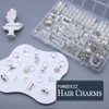 259pcs Silver Hair Jewelry for Braids 19styles Hair Charms Accessories