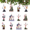 Doyomtoy Christmas Acrylic Decoration, Pack of 12 Christmas Pendants Nightmare