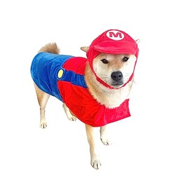ComfyCamper - Disfraz de perro para cachorros, cachorros, gato, gatito, mascota, overoles de súper hermanos accesorios de Halloween, grande, rojo