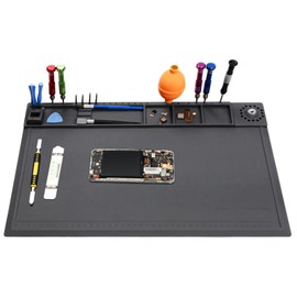 SIVIAS Silicone Soldering Mat Heat Resistant 932°F, Expanding the Repair Area Electronic Repair Work Mat, Insulation Silicone Repair Mat with Magnetic Area, Cell Phone Laptop Repair, SI-02
