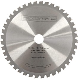 HM Circular Saw Blade 205 x 25.4 mm 40Z Universal for Metal and Plastic Carbide Tipped Saw Blade for Many Different Applications
