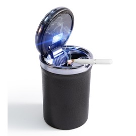 SOLARXIA Car Ashtray with Lid Auto Ashtray LED Easy Clean Up Detachable Ashtray