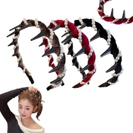 3 Pack Vintage High Cranium Artificial Pearl Hairband, Elegant Pearls Headbands for Women Girls, Decorative Hair Bands Fashion Hair Accessories Gifts for Party Wedding Home