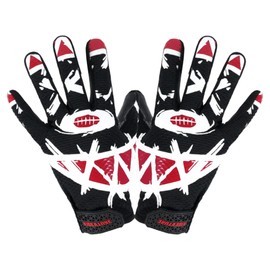 AIGEVTURE Youth Football Gloves Kids Receiver Gloves Sticky Football Gloves for Boys Girls Black M