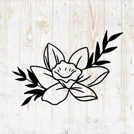 Flower Wall Decals - Flower Bouquet Wall Stickers - Minimalist Floral Arrangement - Wall Decor for Girls Room Bedroom Living Room Playroom Cars Laptop DWSV13613