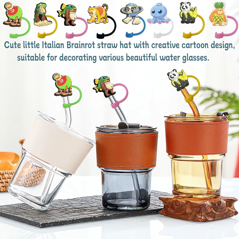 Italian Brainrot Straw Toppers, 24-Design Set — Fits 10 mm