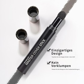 Qwesure Xixi Hairline Powder Pen Shadow Repair Eyebrow Brush Forehead Filler Magic Waterproof Hair Root Hair Root Shadow (Grey Black)