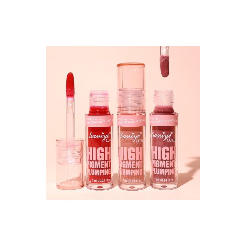 Saniye Brillo Labial de Alto Pigmento con Efecto Voluminizador LS021,