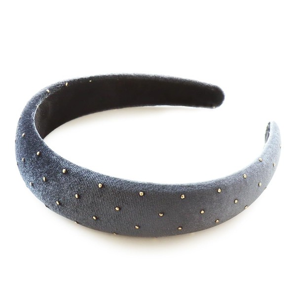 JewelVOX Hair Accessories, Velour Style, Dots, Adult, Simple, Stylish (Black)