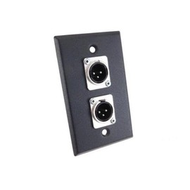 usbargainsound.com PROCRAFT SPL-2XM-BK 1 Gang Black Steel Wall Plate Loaded w/ 2) XLR Male