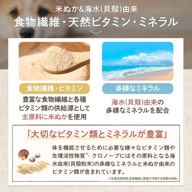 【米ぬか腸活パウダー】【獣医師利用】 クロノーブペッツ 犬 猫 乳酸菌 サプリメント 食物繊維 プロバイオティクス 善玉菌 腸活