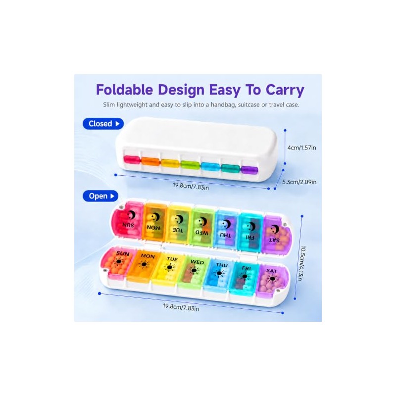 Pill Box AM PM 7 Day with Magnetic Closure