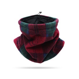 LumiSyne Winter Neck Warmer Men Neck Gaiter Adjustable Drawstring Thicken Thermal Snood Face Covering Mask Tube Scarf