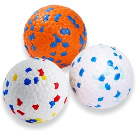 YceLon Pack of 3 Indestructible Dog Balls, Unbreakable for Aggressive Chewers, Floating Rubber Ball for Pool/Beach, Diameter 6.3 cm, Dog Toy for Medium and Small Dogs