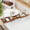 Premium Foldable Teak Bathtub Tray, Expandable Bath Tray for Tub,