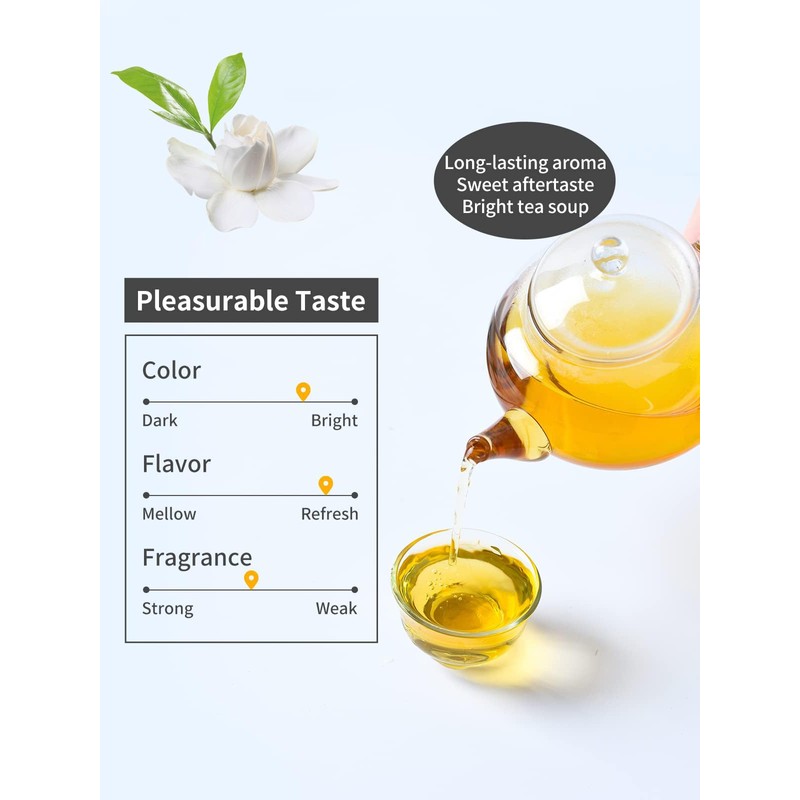 TeeLux Jasmine Green Tea Bags, Natural Caffeinated Jasmine Scented Green