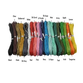 INSPIRELLE 20 Colors 1mm Jewelry Making Beading Crafting Macrame Waxed Cotton Cord Thread, 10 Yards Each Color, Type B