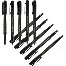 Q-Connect OHP Pen Permanent Fine Black (Pack of 10)