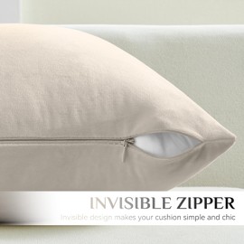 Softalker Throw Pillow Covers Set of 4, Velvet Soft Solid Colors Pillow Covers 20x20 Inch, Decorative Cushion Pillow Case for Couch Sofa Bedroom Living Room(Gray/Black)