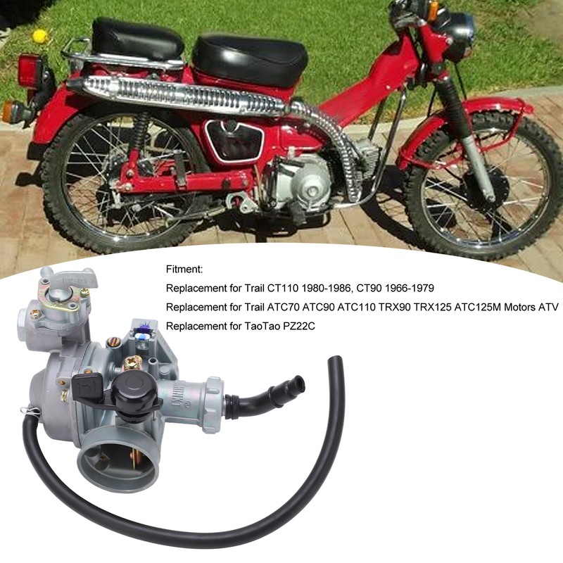 Motorcycle Carburettor 22mm Inlet Diameter Replacement for Trail ATC70 ATC90
