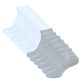 AJ DEZINES 6 Pack Womens Ankle Socks Cushioned Low Cut Athletic Sports Breathable Casual Socks (Ankle Sks W3 Wt,3Gy P6-4to7)