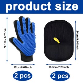 KFSCIP 3 Pcs Pet Hair Removal Glove, Pet Hair Remover Glove, Enhanced Five Finger Design Massage Tool, Suitable For Long And Short Haired Dogs, Cats, Rabbits, Etc