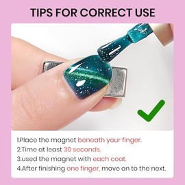 Juego de esmalte de uñas magnético con purpurina para ojos de gato, esmalte de uñas Cateye no gel | Esmalte de uñas holográfico multicolor de secado r