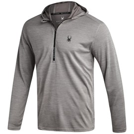 Spyder Mens Sweatshirt - Lightweight Athletic Half Zip Pullover Mens Hoodies - UPF 30+ Dry Fit Long Sleeve Sun Shirts for Men, Size Large, Grey