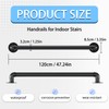 3.3FT Wall Pipe Stair Handrail - Black Galvanized Industrial Metal