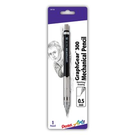Pentel Arts GraphGear 300 Mechanical Pencil, (0.5mm) Fine line, 1-Pack, Black Barrel